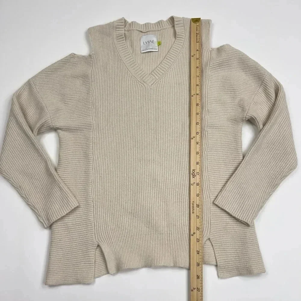 Lyssé Oyster Cold Shoulder Pullover Sweater